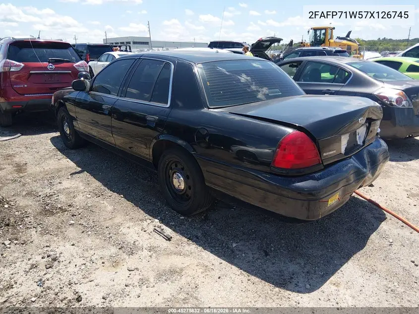 2007 Ford Crown Victoria Police/Police Interceptor VIN: 2FAFP71W57X126745 Lot: 45275832