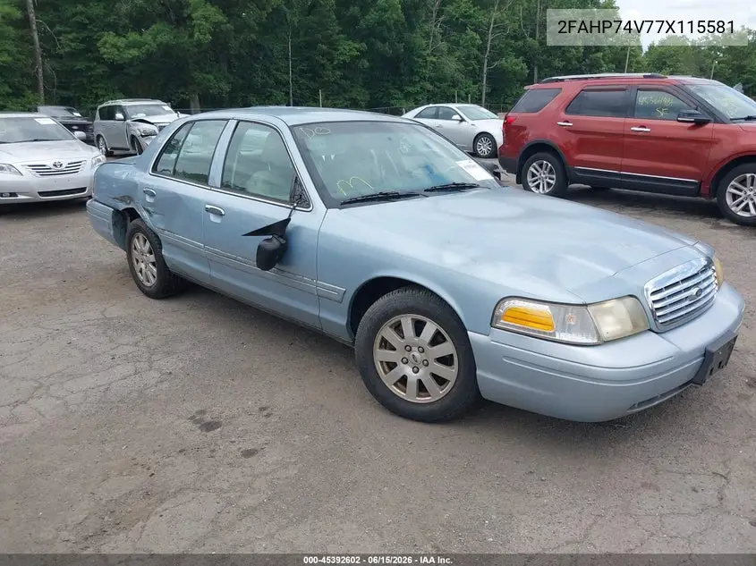 2007 Ford Crown Victoria Lx VIN: 2FAHP74V77X115581 Lot: 45392602