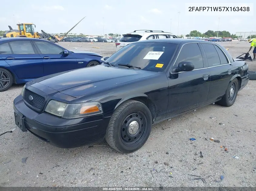 2007 Ford Crown Victoria Police/Police Interceptor VIN: 2FAFP71W57X163438 Lot: 45467035