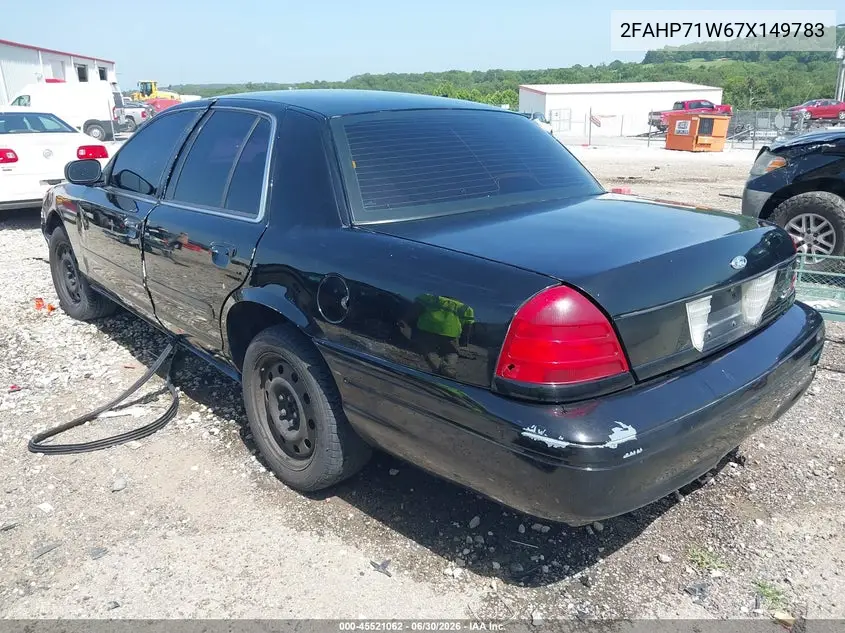 2007 Ford Crown Victoria Police/Police Interceptor VIN: 2FAHP71W67X149783 Lot: 45521062