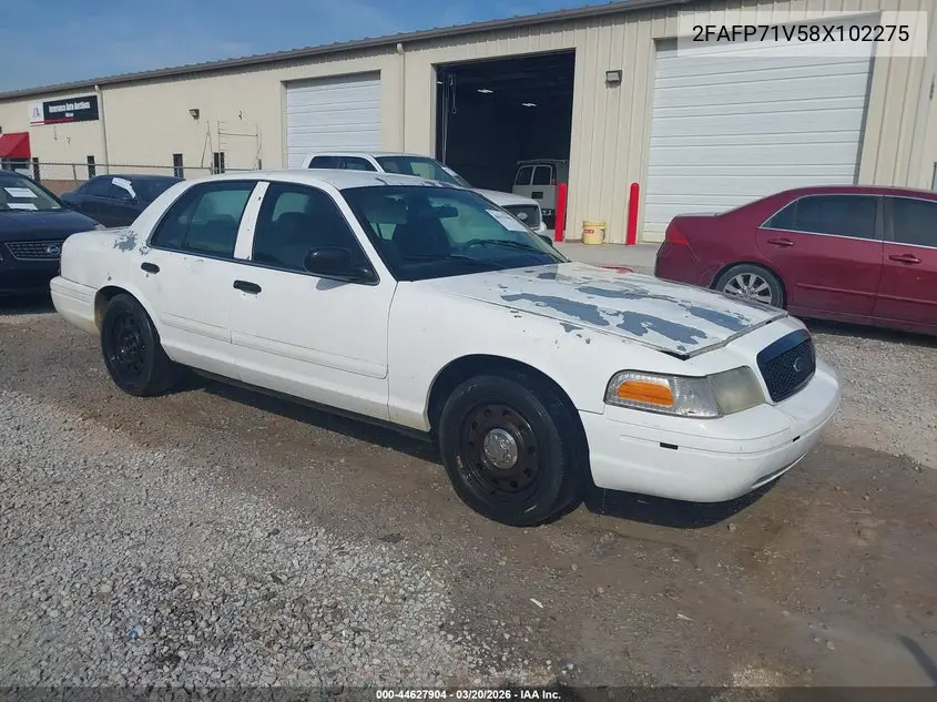 2008 Ford Crown Victoria Police/Police Interceptor VIN: 2FAFP71V58X102275 Lot: 44627904