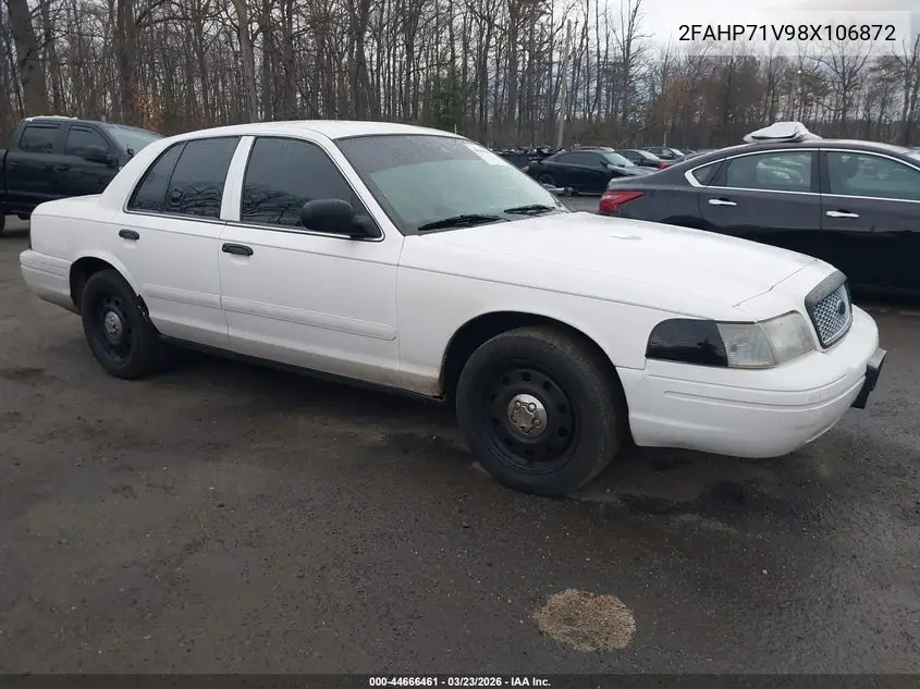 2008 Ford Crown Victoria Police/Police Interceptor VIN: 2FAHP71V98X106872 Lot: 44666461