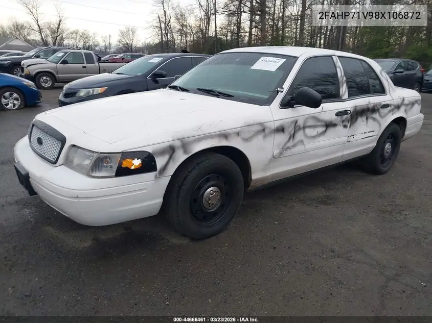 2008 Ford Crown Victoria Police/Police Interceptor VIN: 2FAHP71V98X106872 Lot: 44666461