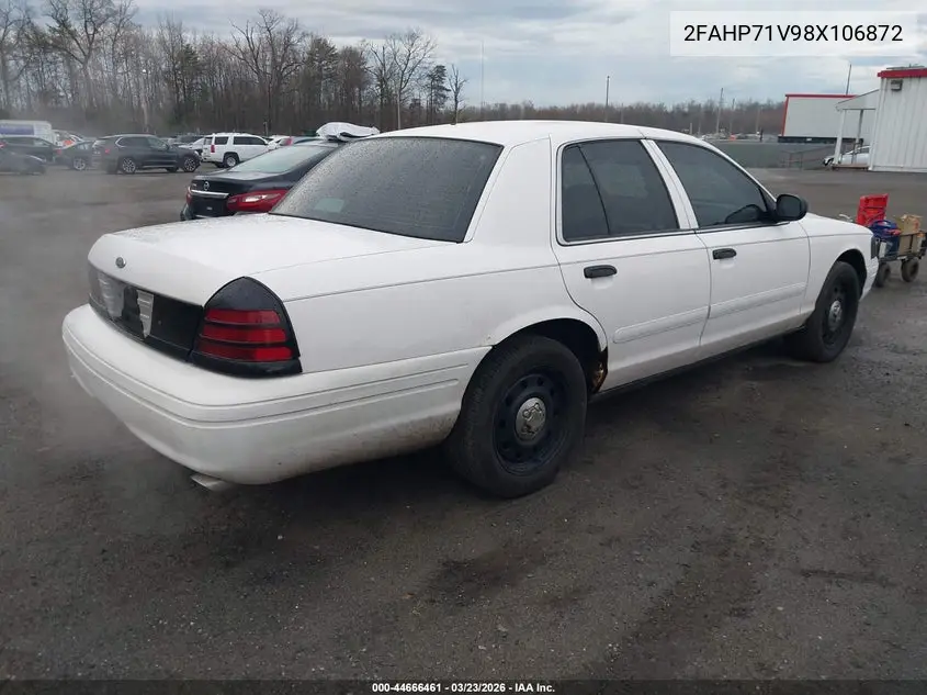 2008 Ford Crown Victoria Police/Police Interceptor VIN: 2FAHP71V98X106872 Lot: 44666461