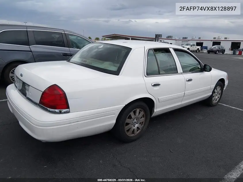 2008 Ford Crown Victoria Lx VIN: 2FAFP74VX8X128897 Lot: 44758329