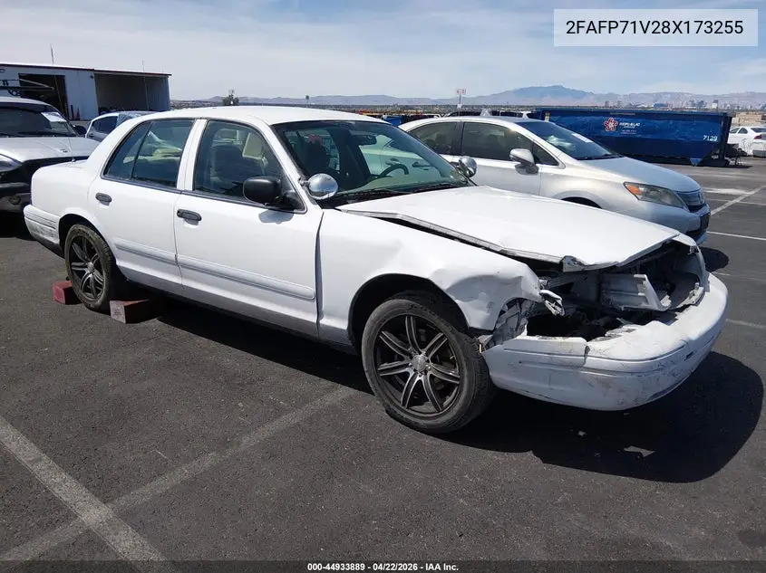 2008 Ford Crown Victoria Police/Police Interceptor VIN: 2FAFP71V28X173255 Lot: 44933889