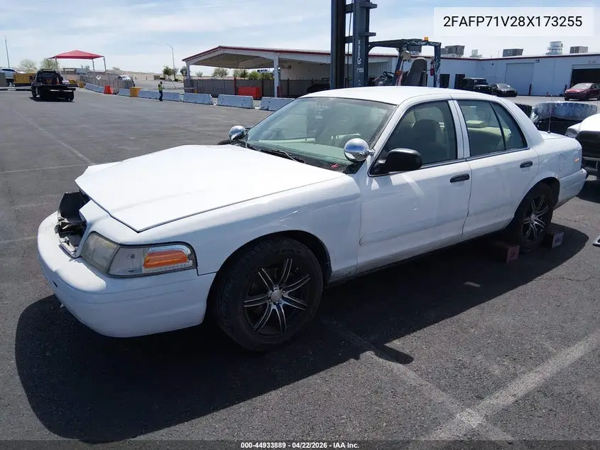 2008 Ford Crown Victoria Police/Police Interceptor VIN: 2FAFP71V28X173255 Lot: 44933889