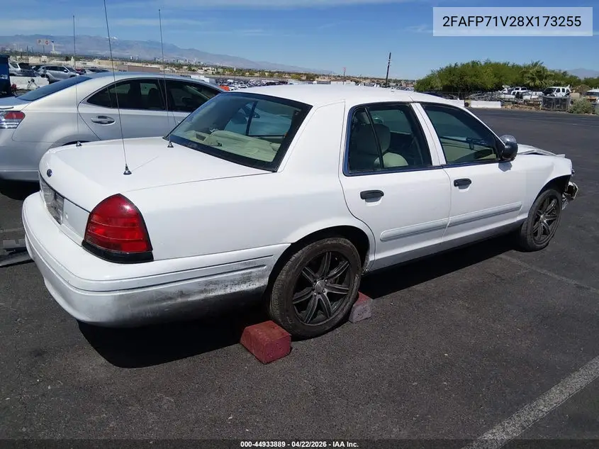 2008 Ford Crown Victoria Police/Police Interceptor VIN: 2FAFP71V28X173255 Lot: 44933889