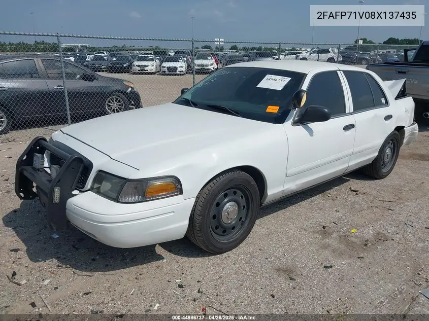 2008 Ford Crown Victoria Police/Police Interceptor VIN: 2FAFP71V08X137435 Lot: 44986737
