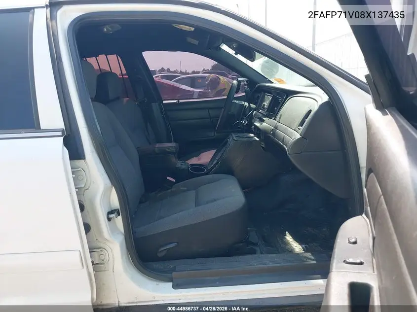 2008 Ford Crown Victoria Police/Police Interceptor VIN: 2FAFP71V08X137435 Lot: 44986737