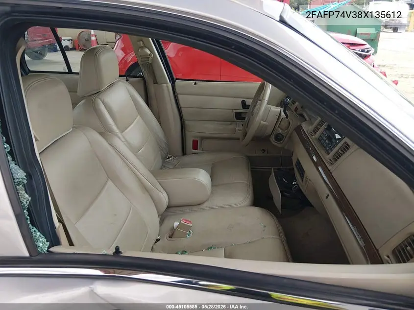 2008 Ford Crown Victoria Lx VIN: 2FAFP74V38X135612 Lot: 45105585