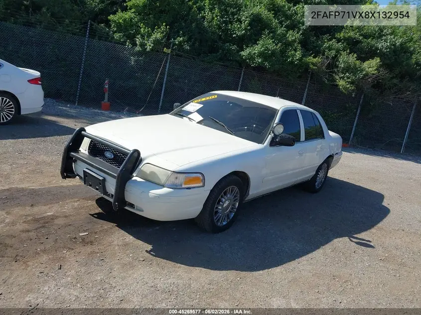 2008 Ford Crown Victoria Police/Police Interceptor VIN: 2FAFP71VX8X132954 Lot: 45269577