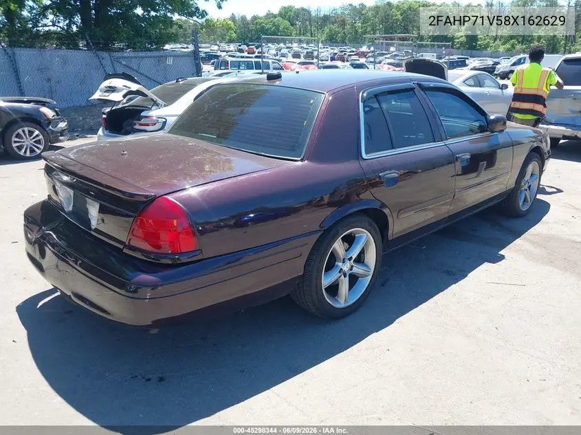 2008 Ford Crown Victoria Police/Police Interceptor VIN: 2FAHP71V58X162629 Lot: 45298344