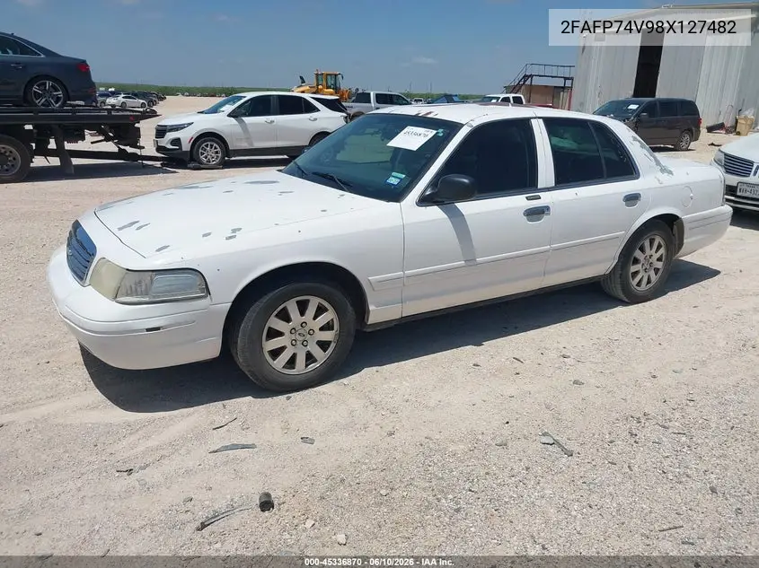 2008 Ford Crown Victoria Lx VIN: 2FAFP74V98X127482 Lot: 45336870