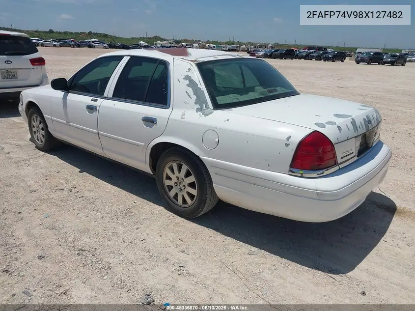 2008 Ford Crown Victoria Lx VIN: 2FAFP74V98X127482 Lot: 45336870