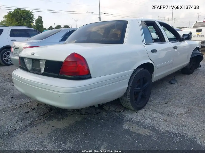 2008 Ford Crown Victoria Police/Police Interceptor VIN: 2FAFP71V68X137438 Lot: 45491780