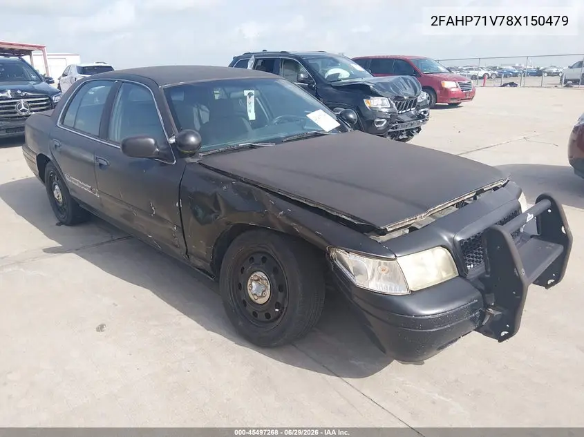 2008 Ford Crown Victoria Police/Police Interceptor VIN: 2FAHP71V78X150479 Lot: 45497268