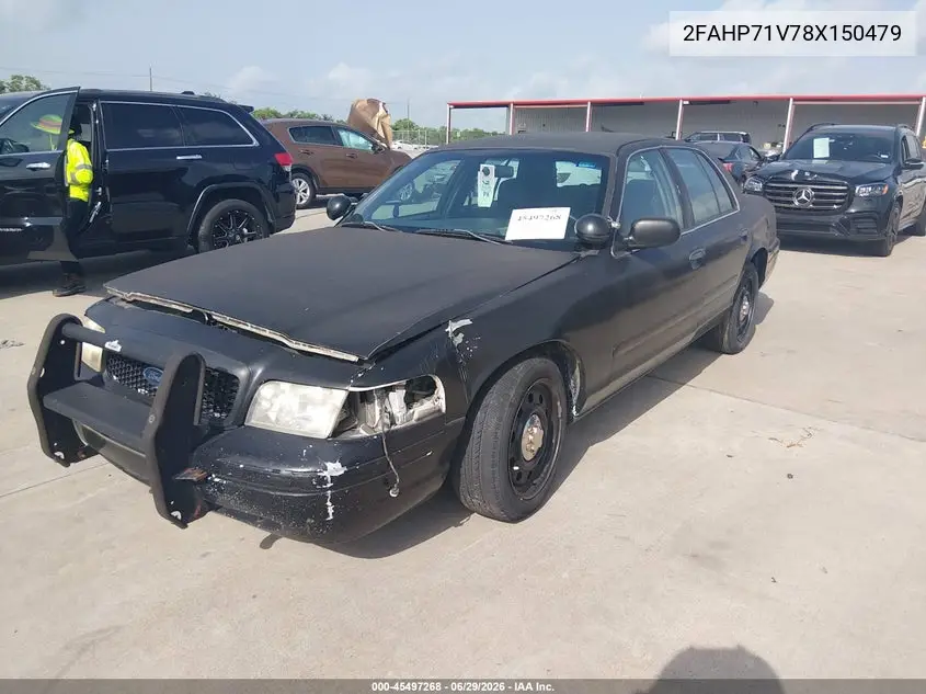 2008 Ford Crown Victoria Police/Police Interceptor VIN: 2FAHP71V78X150479 Lot: 45497268