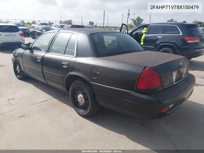 2008 Ford Crown Victoria Police/Police Interceptor VIN: 2FAHP71V78X150479 Lot: 45497268
