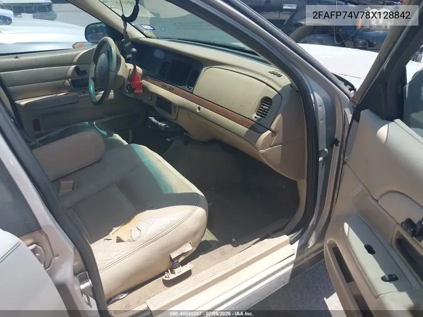 2008 Ford Crown Victoria Lx VIN: 2FAFP74V78X128842 Lot: 45545387