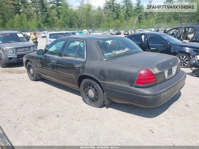 2009 Ford Crown Victoria Police Interceptor VIN: 2FAHP71V49X104545 Lot: 45147593