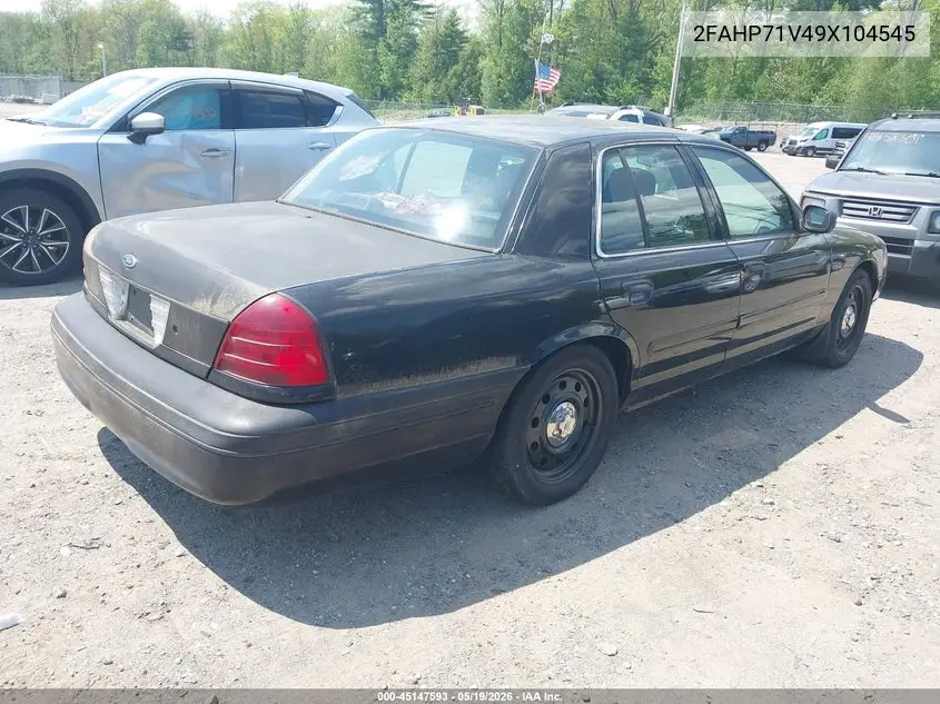 2009 Ford Crown Victoria Police Interceptor VIN: 2FAHP71V49X104545 Lot: 45147593