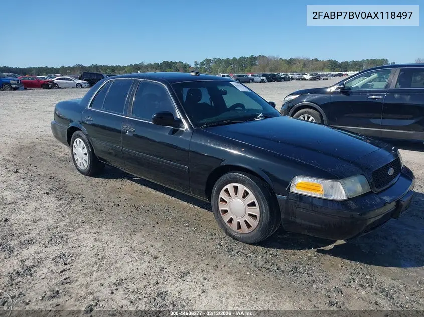 2010 Ford Crown Victoria Police/Police Interceptor VIN: 2FABP7BV0AX118497 Lot: 44606277