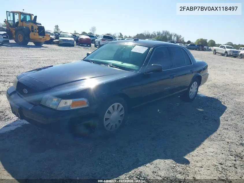 2010 Ford Crown Victoria Police/Police Interceptor VIN: 2FABP7BV0AX118497 Lot: 44606277