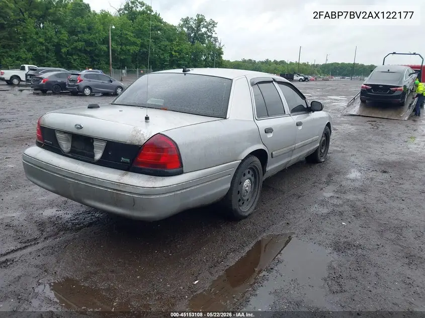 2010 Ford Crown Victoria Police/Police Interceptor VIN: 2FABP7BV2AX122177 Lot: 45153108