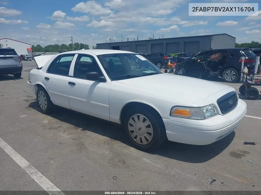 2010 Ford Crown Victoria Police/Police Interceptor VIN: 2FABP7BV2AX116704 Lot: 45442949