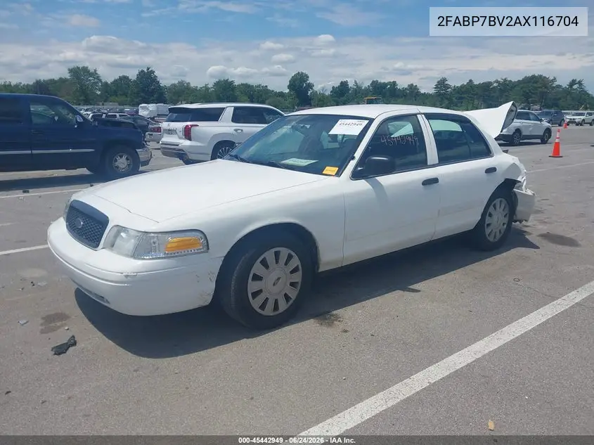 2010 Ford Crown Victoria Police/Police Interceptor VIN: 2FABP7BV2AX116704 Lot: 45442949