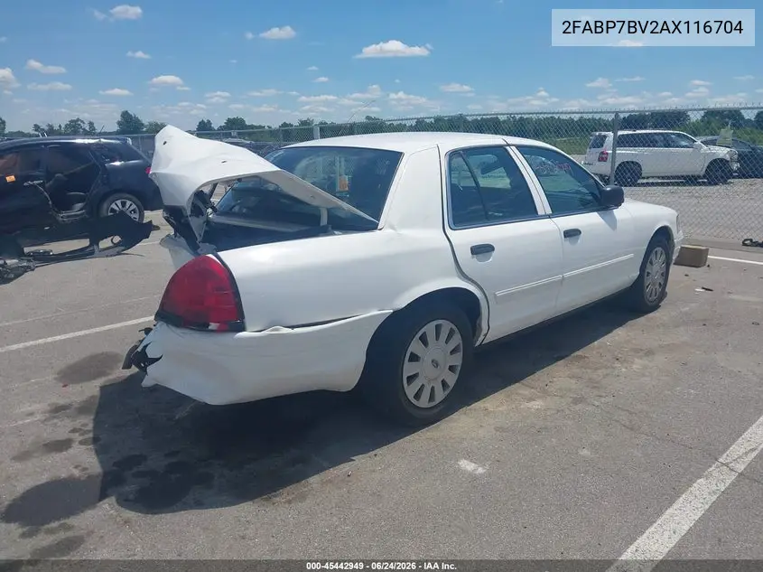 2010 Ford Crown Victoria Police/Police Interceptor VIN: 2FABP7BV2AX116704 Lot: 45442949