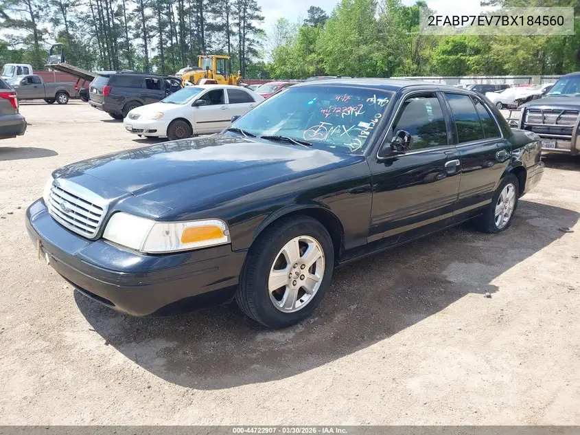 2011 Ford Crown Victoria Lx VIN: 2FABP7EV7BX184560 Lot: 44722907