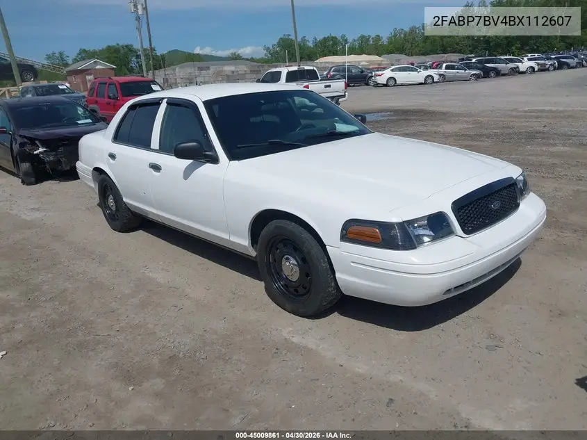2011 Ford Crown Victoria Police VIN: 2FABP7BV4BX112607 Lot: 45009861