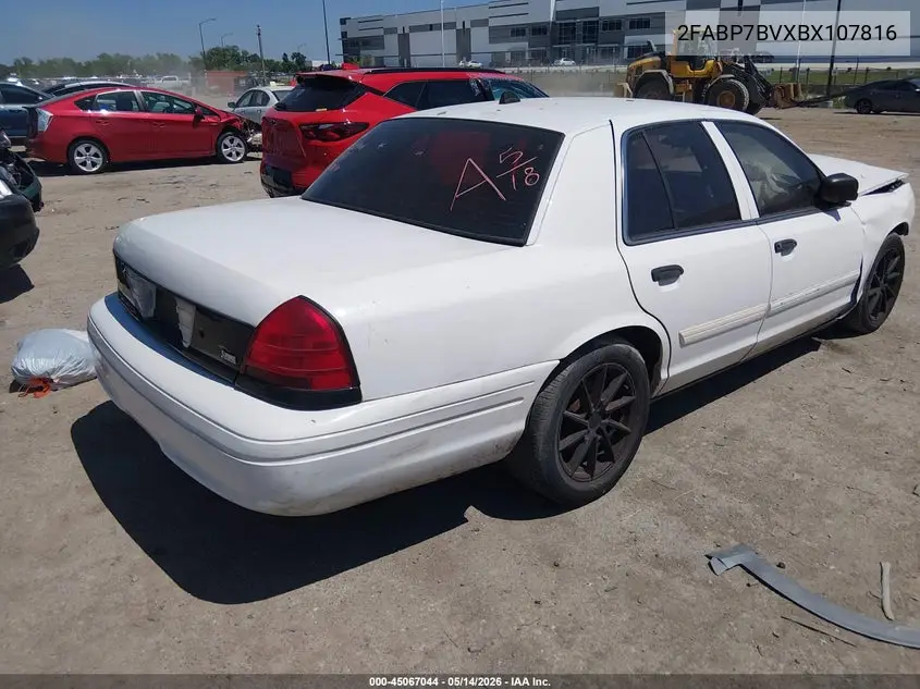 2011 Ford Crown Victoria Police Interceptor VIN: 2FABP7BVXBX107816 Lot: 45067044
