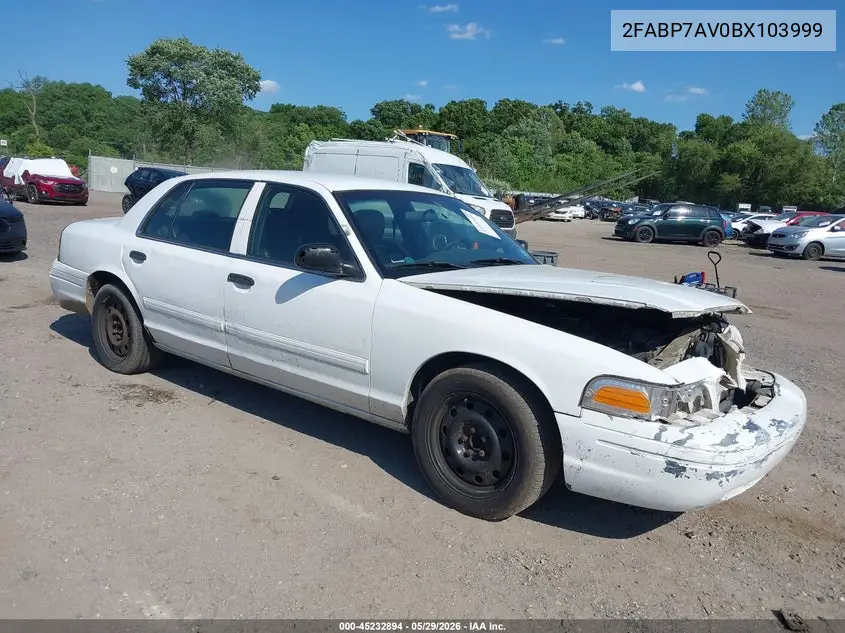 2011 Ford Crown Victoria Commercial Long Wheelbase VIN: 2FABP7AV0BX103999 Lot: 45232894