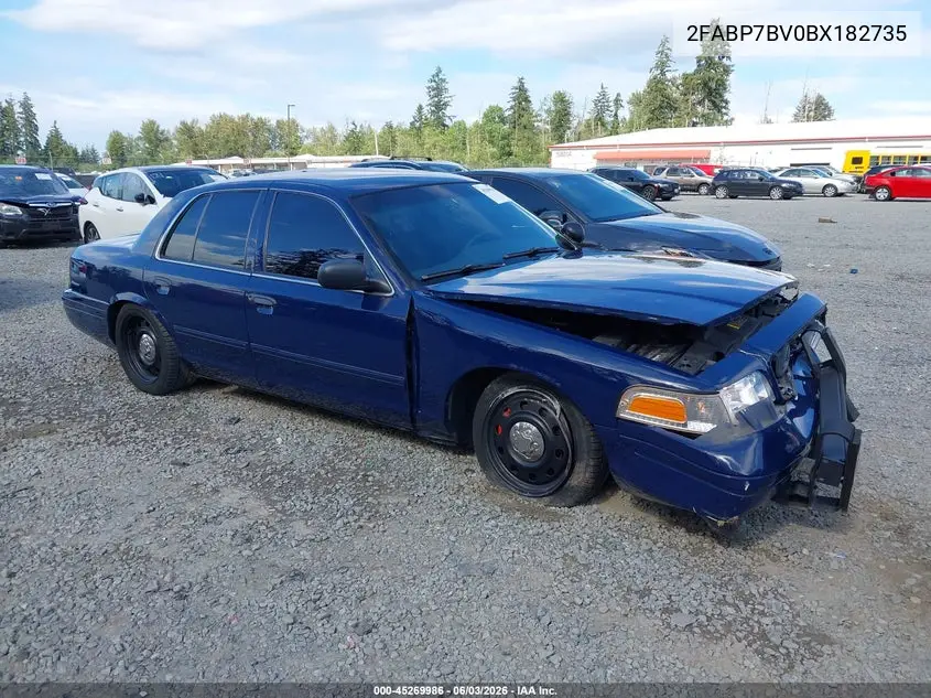 2011 Ford Crown Victoria Police Interceptor VIN: 2FABP7BV0BX182735 Lot: 45269986