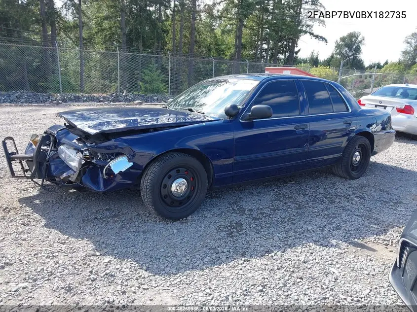 2011 Ford Crown Victoria Police Interceptor VIN: 2FABP7BV0BX182735 Lot: 45269986