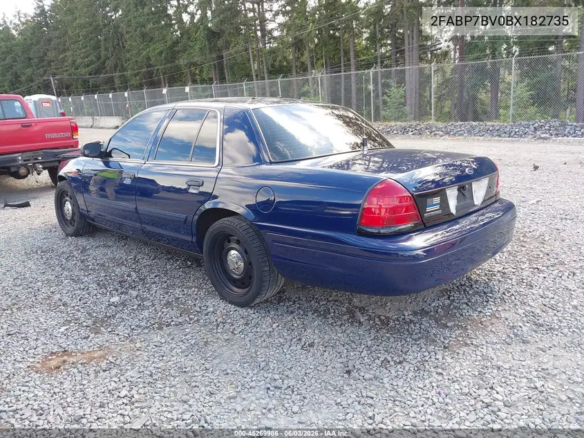 2011 Ford Crown Victoria Police Interceptor VIN: 2FABP7BV0BX182735 Lot: 45269986