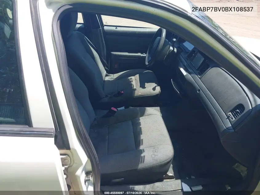 2011 Ford Crown Victoria Police Interceptor VIN: 2FABP7BV0BX108537 Lot: 45580097