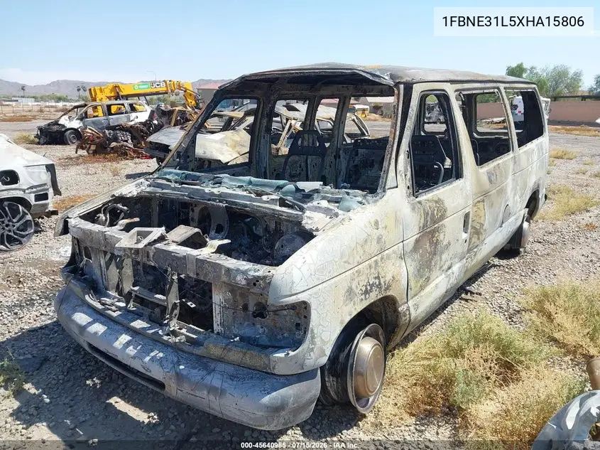 1999 Ford E-350 Super Duty Xl/Xlt VIN: 1FBNE31L5XHA15806 Lot: 45640985