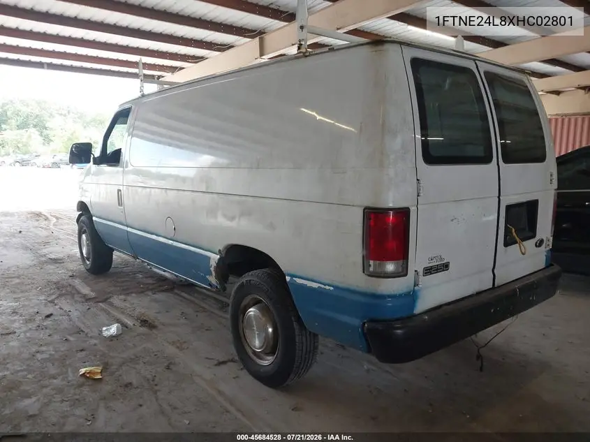 1999 Ford E-250 Commercial/Recreational VIN: 1FTNE24L8XHC02801 Lot: 45684528