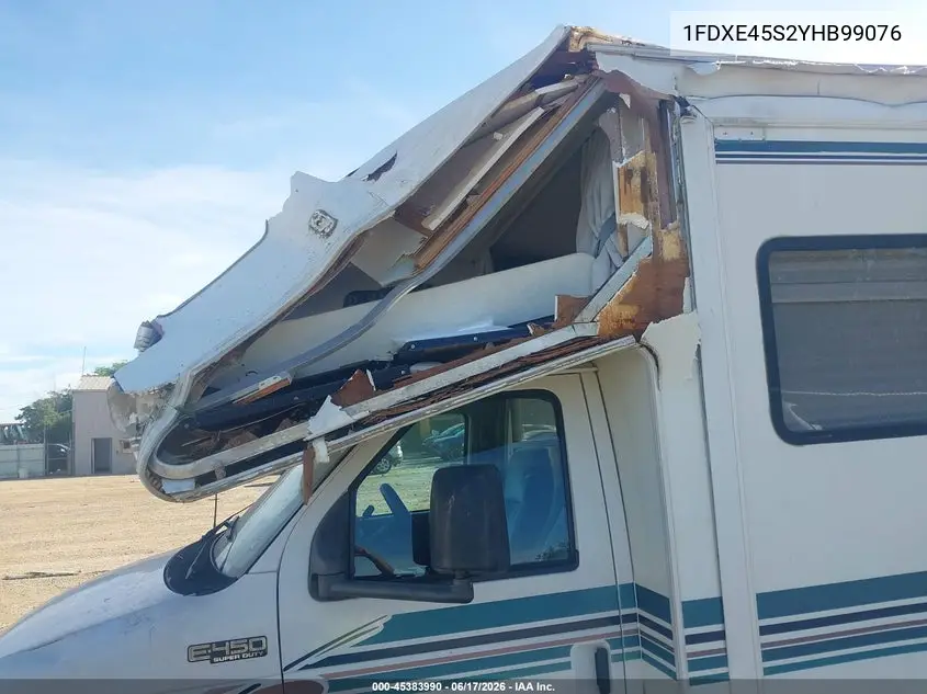 2000 Ford Econoline VIN: 1FDXE45S2YHB99076 Lot: 45383990