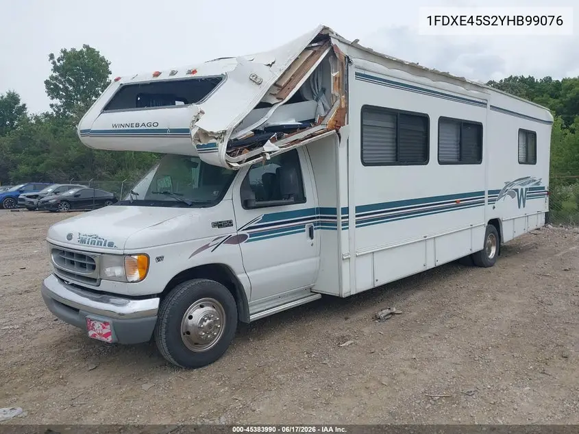 2000 Ford Econoline VIN: 1FDXE45S2YHB99076 Lot: 45383990
