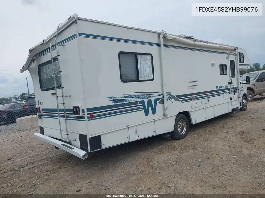 2000 Ford Econoline VIN: 1FDXE45S2YHB99076 Lot: 45383990