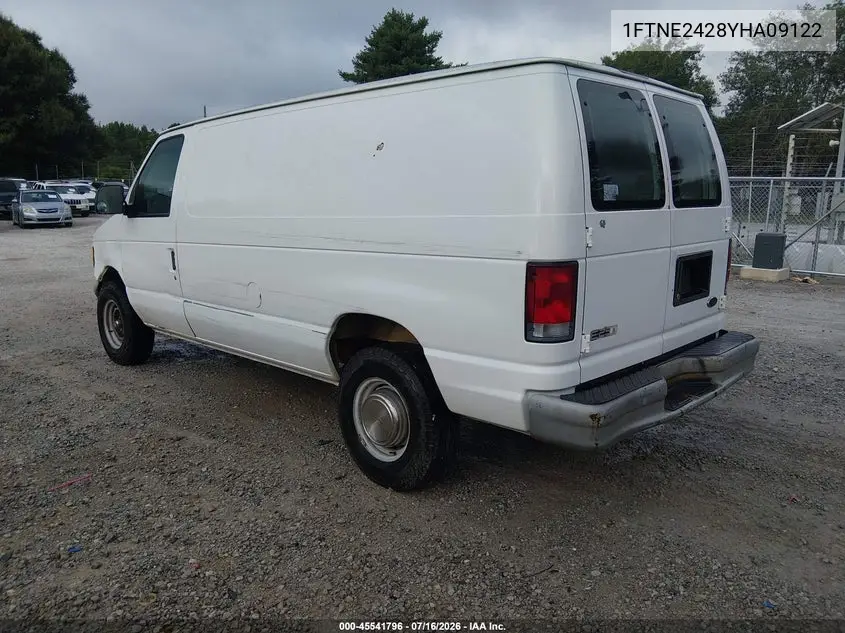 2000 Ford E-250 Commercial VIN: 1FTNE2428YHA09122 Lot: 45541796