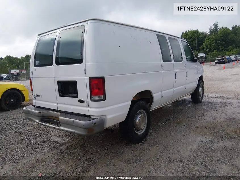2000 Ford E-250 Commercial VIN: 1FTNE2428YHA09122 Lot: 45541796