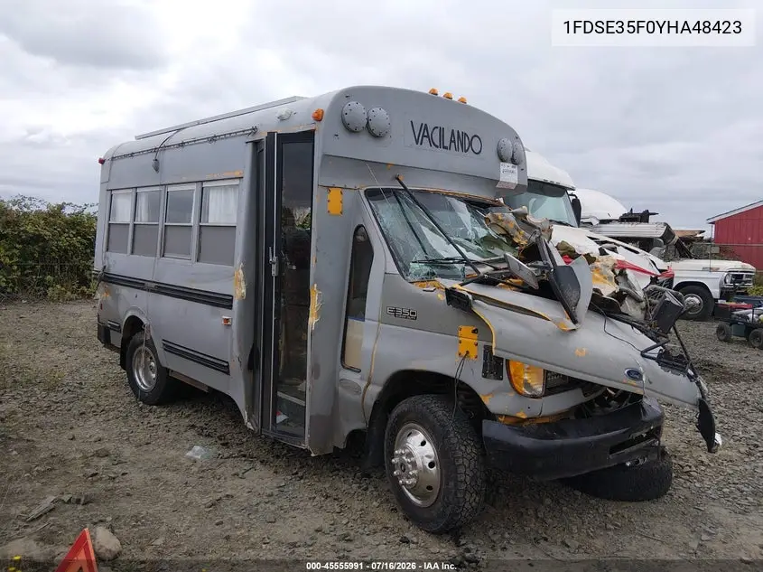 2000 Ford E-350 Cutaway Standard VIN: 1FDSE35F0YHA48423 Lot: 45555991