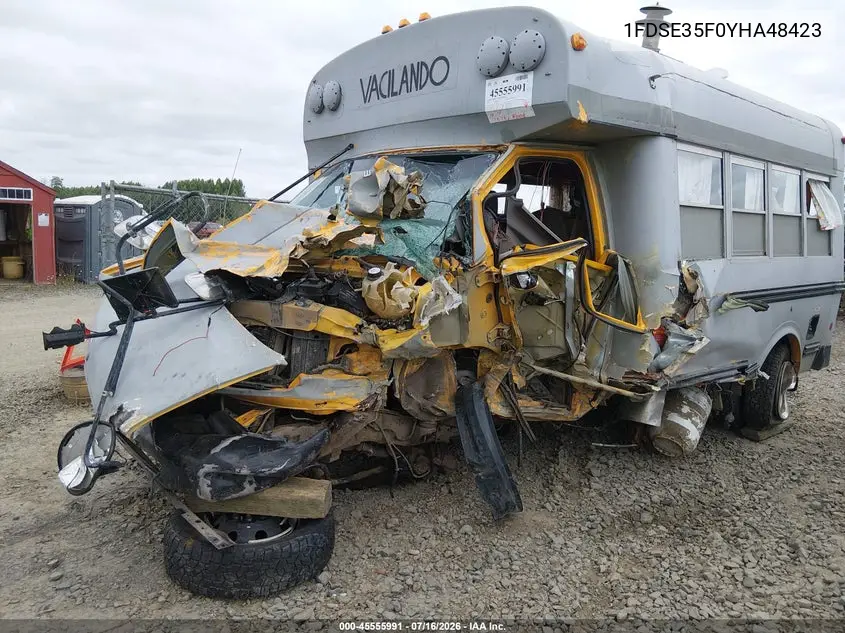 2000 Ford E-350 Cutaway Standard VIN: 1FDSE35F0YHA48423 Lot: 45555991