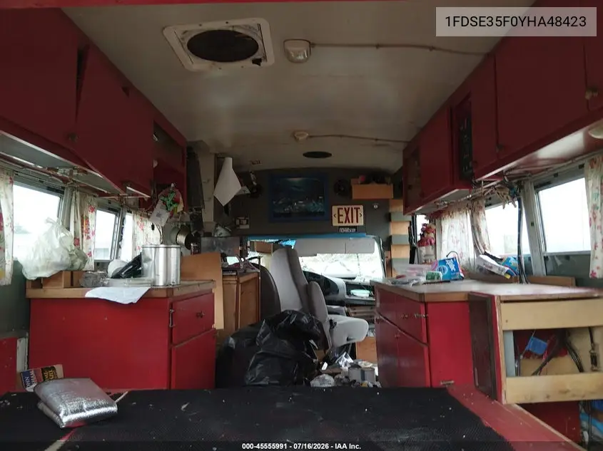 2000 Ford E-350 Cutaway Standard VIN: 1FDSE35F0YHA48423 Lot: 45555991